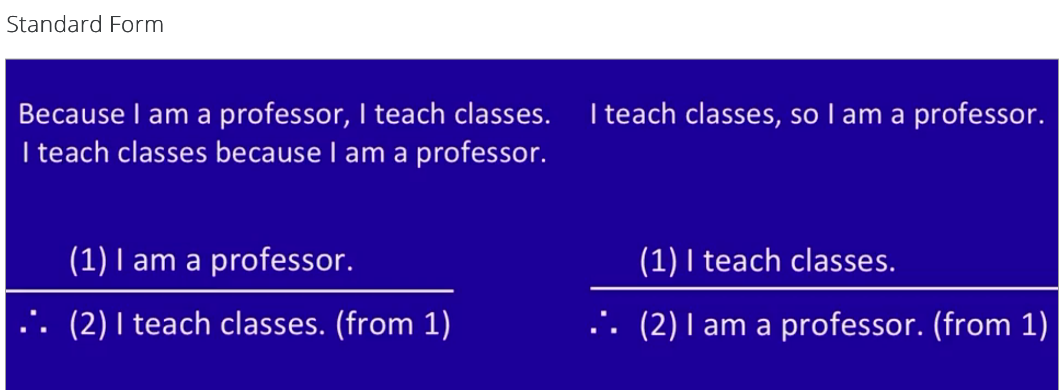 Argument Standard Form